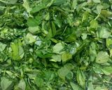 A picture of step 1 of Aloo Methi.