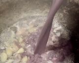 A picture of step 3 of Kavuni Arisi Kanji / Black Rice Porridge.
