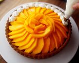 A picture of step 20 of Mango Frangipane Tart | Gorgeous Orange Yellow Tart.