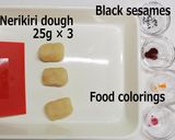 A picture of step 1 of Small Nerikiri Wagashi: "Hedgehog".
