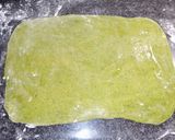 A picture of step 1 of Homemade Fettuccine Pasta, Pesto Dough.