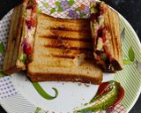 A picture of step 7 of Healthy Grilled Sandwich for kids lunch box.