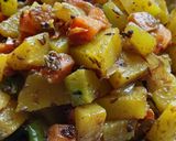 A picture of step 4 of Pumpkin carrot sabzi.