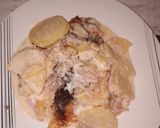 Une image de l'étape 2 de Gratin de pomme de terre maison et allumette de poulet halal aux cake factorie.