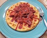 Keto Waffles with Strawberry Pecan Topping