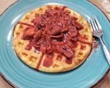 A picture of step 4 of Keto Waffles with Strawberry Pecan Topping.