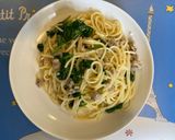 รูปขั้นตอนการทำที่ 6 ของ สปาเกตตี sausage & spinach (ไส้กรอกและผักโขม)
