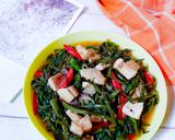 Foto langkah ke 4 dari resep Tumis Tauco Kangkung Tahu.