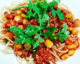 Hình bước làm 4 của món Mì spaghetti sauce tôm thịt