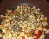 A picture of step 9 of Apple and pear chicken tikka stir fry with rice.