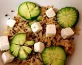 A picture of step 2 of My Wholemeal rice + Quinoa Cheese Salad. 🙄.