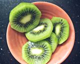 A picture of step 1 of Kiwi fruit salad.