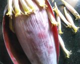 A picture of step 1 of Kelful bhaji(banana flower).