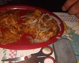 A picture of step 4 of Chilaquiles with Roasted Salsa.