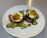 A picture of step 5 of Warm green salad and poached egg.