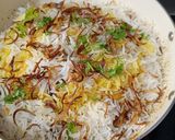A picture of step 6 of Achari Egg Biryani.