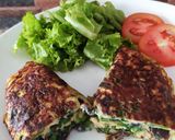 Foto langkah ke 7 dari resep Omelette Bayam Jamur Kuping - MPASI 12m+.