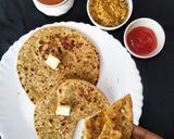 A picture of step 7 of Kaju mashoor namkeen paratha.