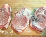 A picture of step 2 of Pork Sauté with Mustard Cream Sauce.