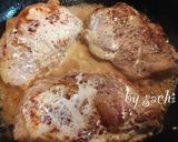 A picture of step 5 of Pork Sauté with Mustard Cream Sauce.