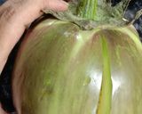 A picture of step 1 of Authentic Kathiyawadi Bengan Bhartha.