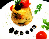 Foto del paso 4 de la receta: 🌺Flan de papas, relleno de berenjena, queso y pavo🌺