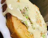 A picture of step 5 of Basbousa(semovita cake).