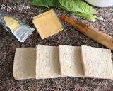 A picture of step 2 of Pinwheel sandwich Tricolour.