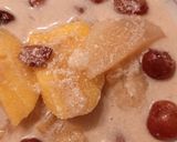 Gyömbéres Fahéjas Gyümölcsös rizstejszínes leves 🍐 körte 🍒 Alma 🍎🍒(rántásmentes habarásmentes) recept fázis 10 fotója