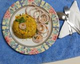 A picture of step 3 of Instant egg fried rice.