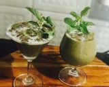 A picture of step 1 of Apple-Banana Kiwi Chia Oats & Matcha-Smoothie: Vegan.