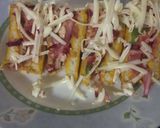 A picture of step 3 of Beetroot pudla sandwich.