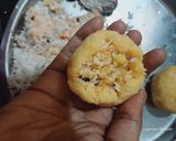 A picture of step 2 of Sabudana Pattice.