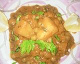 A picture of step 5 of Aloo Matar.