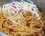Foto del paso 3 de la receta Espaguettis con jamón al pesto