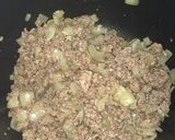 A picture of step 2 of Bolognese sauce.