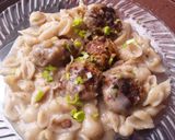 Foto del paso 8 de la receta: Pasta🍝 de conchitas con albóndigas de arvejas😋😊🤔