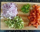 A picture of step 1 of Veg rice.