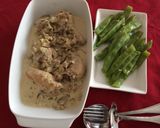 Foto del paso 10 de la receta: Pollo en suave crema de almendras y pleurotus 