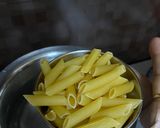 A picture of step 1 of Cocktail Pasta.