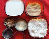 A picture of step 1 of Desiccated Coconut Burfi.