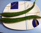 A picture of step 1 of Ridge Gourd Thecha.