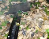 A picture of step 2 of Chatpata Mushroom Masala.