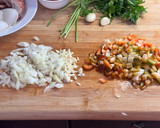 Foto del paso 2 de la receta: Arroz meloso de pulpo y gambones al ajillo