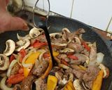 A picture of step 5 of My Balsamic Lamb Stir fry and sundried tomatoes. 😀.