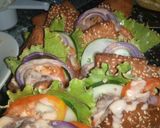 A picture of step 9 of Doughboys with veggies.
