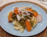 Foto del paso 6 de la receta Judía Verde al Vapor con Patata Monalisa y Encurtido Aromático al Vino Blanco del Somontano