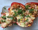 A picture of step 7 of Chicken stuffed bell peppers.