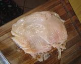 A picture of step 3 of Oven fried chicken shnitzel.