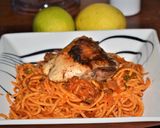 Foto del paso 5 de la receta: Pollo con verduras y spaghetti